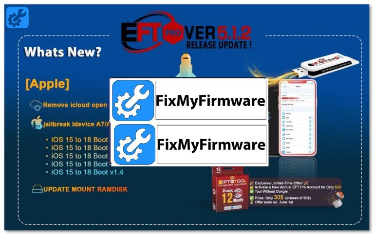 EFT Pro Dongle V5.1.2 iCloud Open Menu Removal (FMI OFF) – First Look & Details